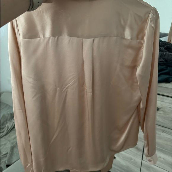 Lily Silk Tie Blouse in Blush Small - Picture 5 of 5